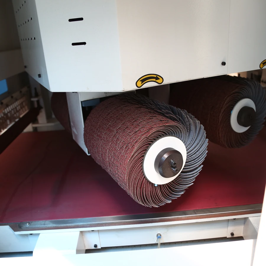 Industrial brush rollers used on R series roller chamfering machine for edge rounding and hairline finish